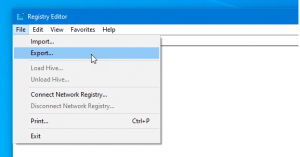backup windows registry