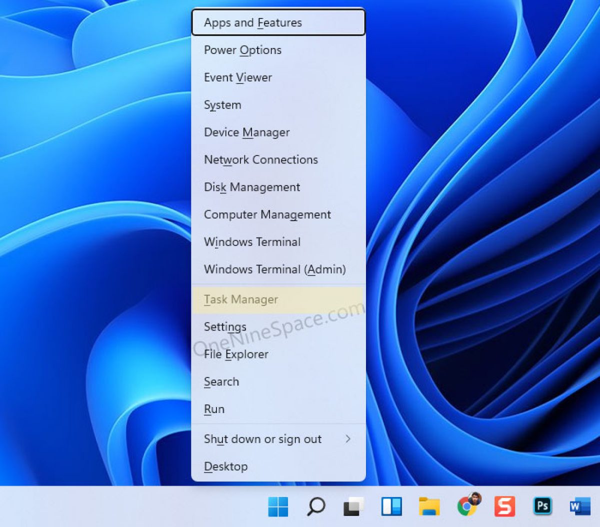 task manager shortcut on desktop